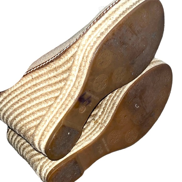 Tory Burch Jackie canvas natural peep-toe espadrille wedges - Picture 4 of 6
